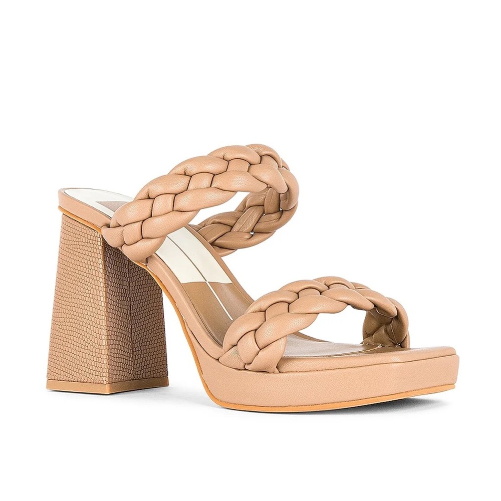 Dolce Vita Braided Tan Block Heel Sandals